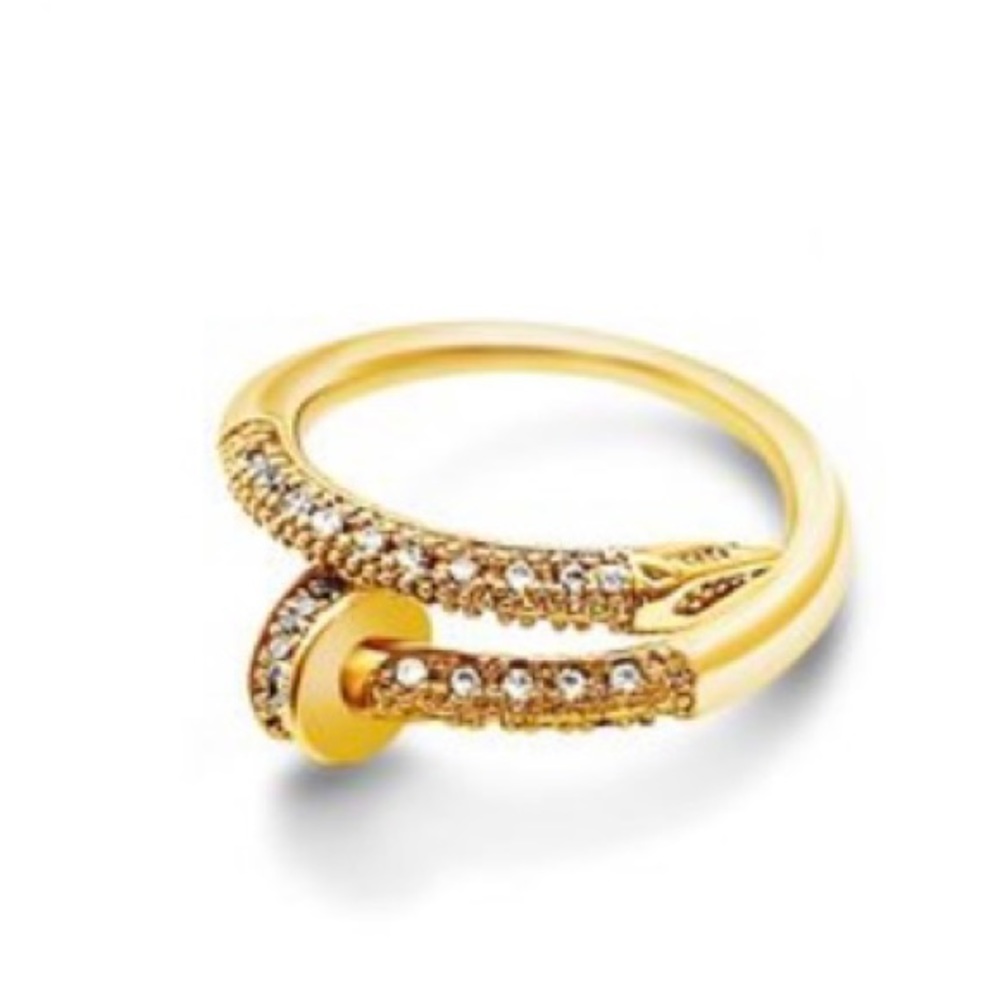 Nail Ring 14k Gold Vermeil 
Size 5,6,7,8,9
Tarnishing resistant
Hypoallergenic